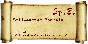 Szilveszter Borbála névjegykártya